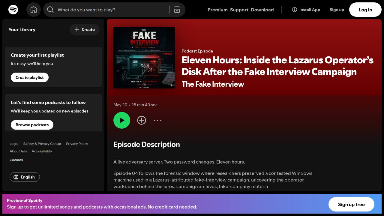 Thumbnail for Eleven Hours: Inside the Lazarus Operator's Disk After the Fake Interview Campaign