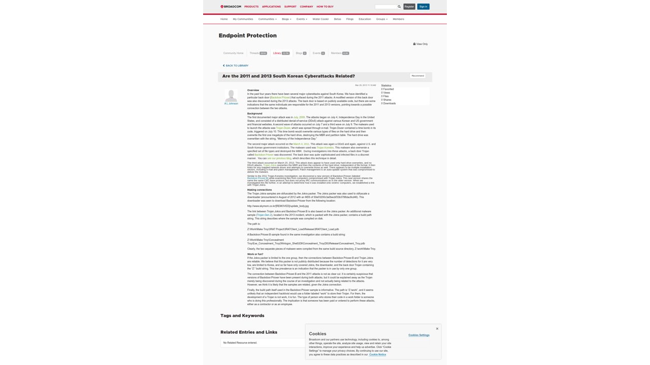Thumbnail for Are the 2011 and 2013 South Korean Cyberattacks Related?
