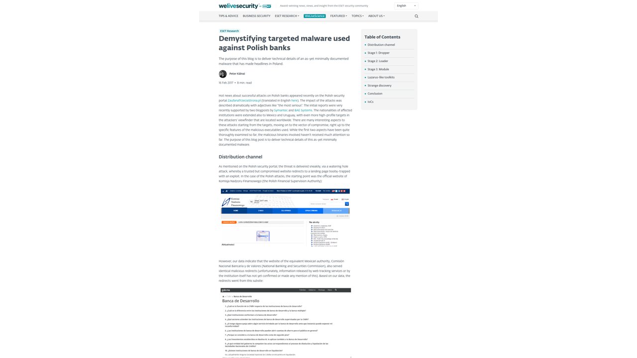 Thumbnail for Demystifying targeted malware used against Polish banks