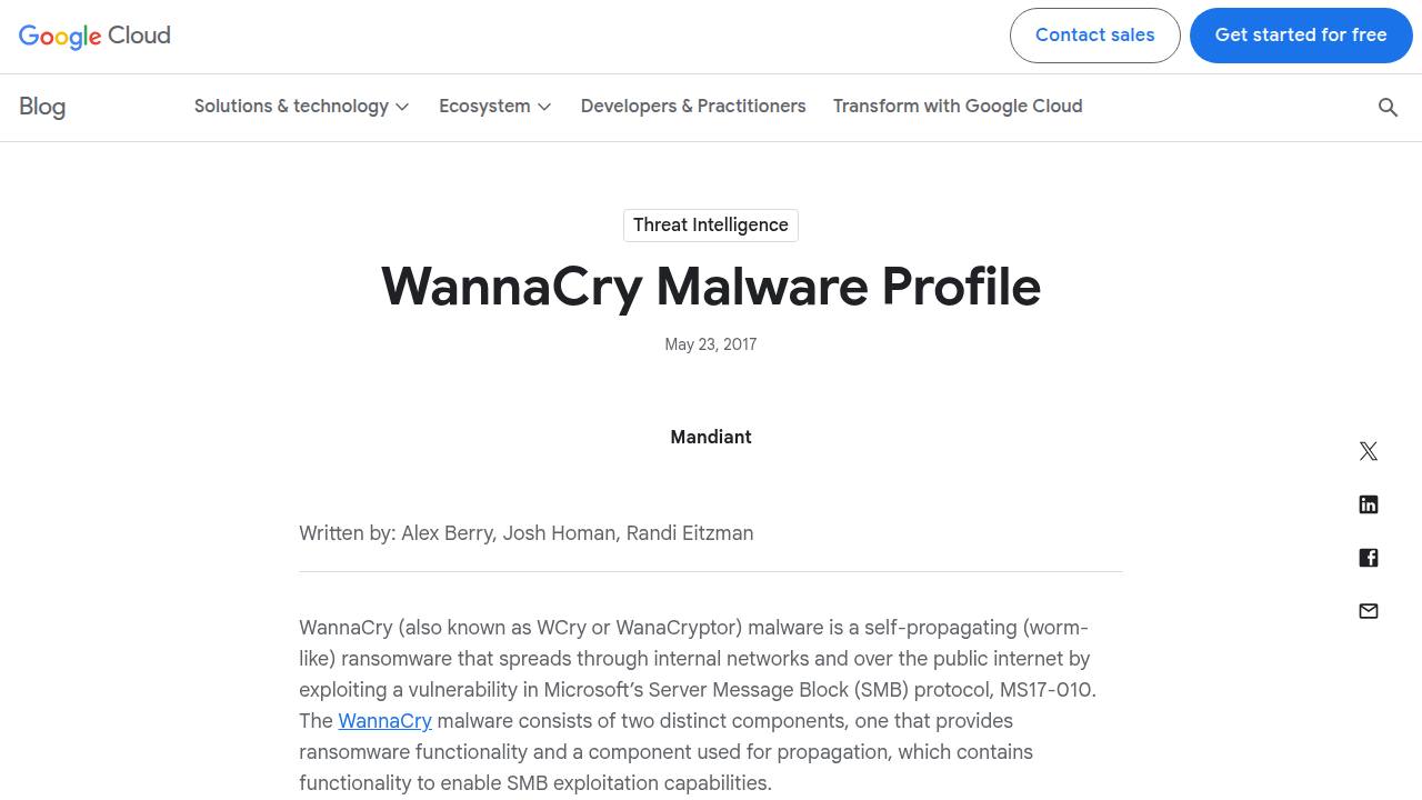 Thumbnail for WannaCry Malware Profile