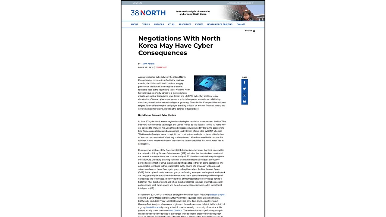 Thumbnail for Negotiations With North Korea May Have Cyber Consequences