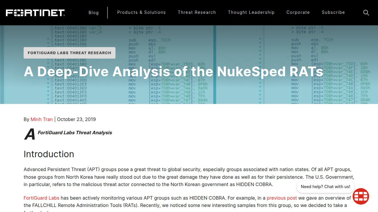 Thumbnail for A Deep-Dive Analysis of the NukeSped RATs