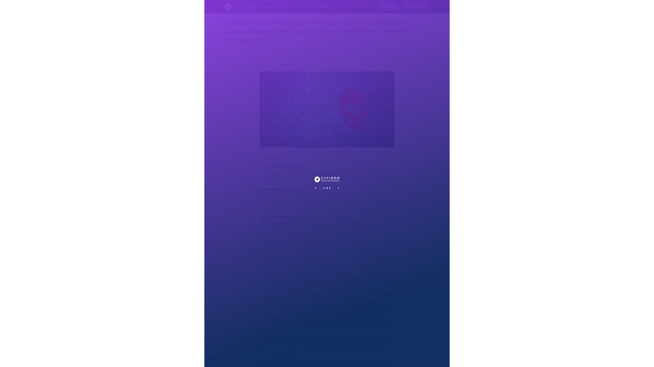 Thumbnail for GLOBAL COVID 19-RELATED PHISHING CAMPAIGN BY NORTH KOREAN OPERATIVES