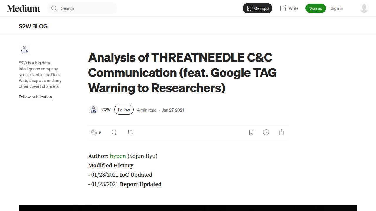 Thumbnail for Analysis of THREATNEEDLE C&C Communication (feat. Google TAG Warning to Researchers)