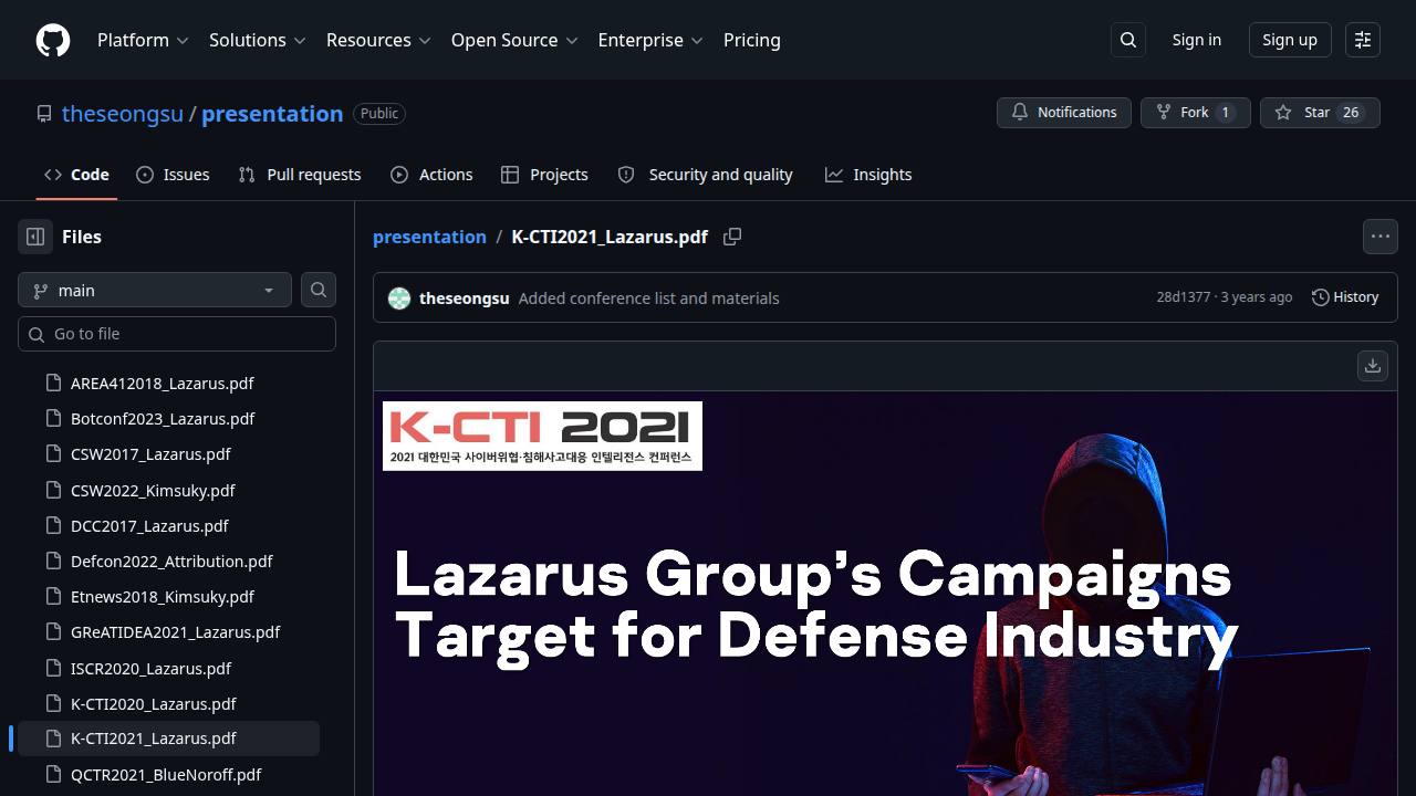 Thumbnail for Lazarus group's campaigns Target for defense industry