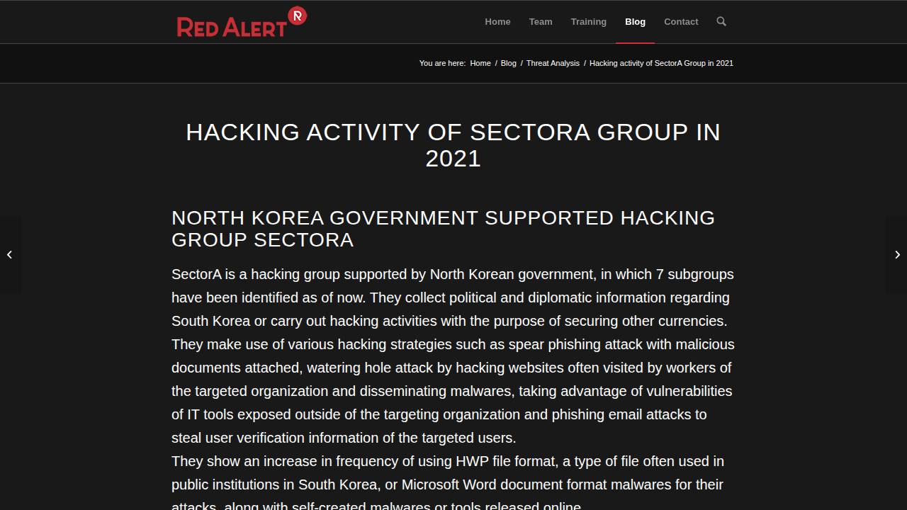Thumbnail for HACKING ACTIVITY OF SECTORA GROUP IN 2021
