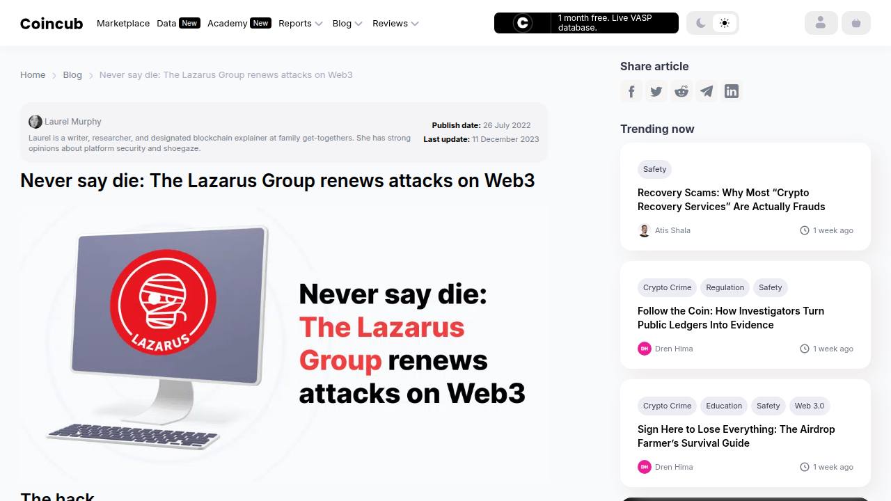 Thumbnail for Never say die: The Lazarus Group renews attacks on Web3