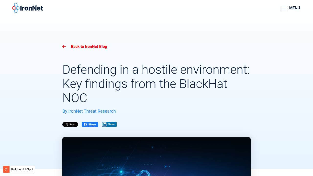 Thumbnail for Defending in a hostile environment: Key findings from the BlackHat NOC