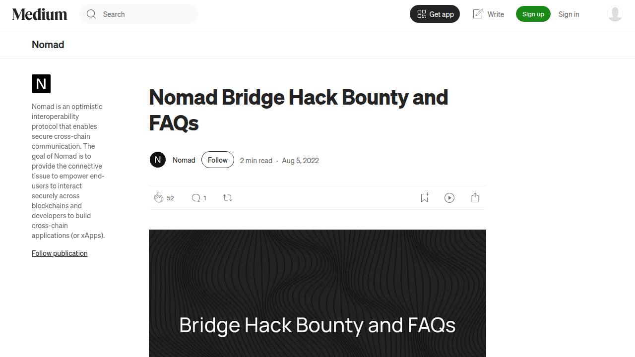 Thumbnail for Nomad Bridge Hack Bounty and FAQs