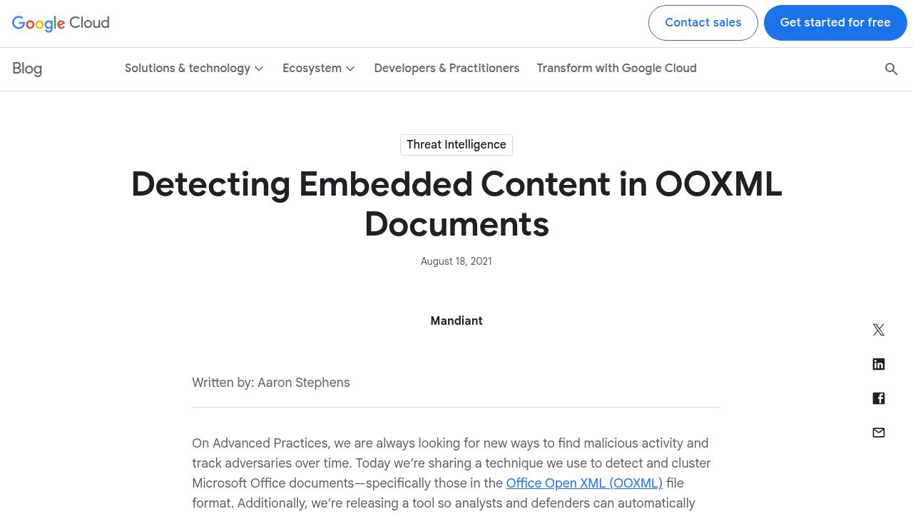 Thumbnail for Detecting Embedded Content in OOXML Documents