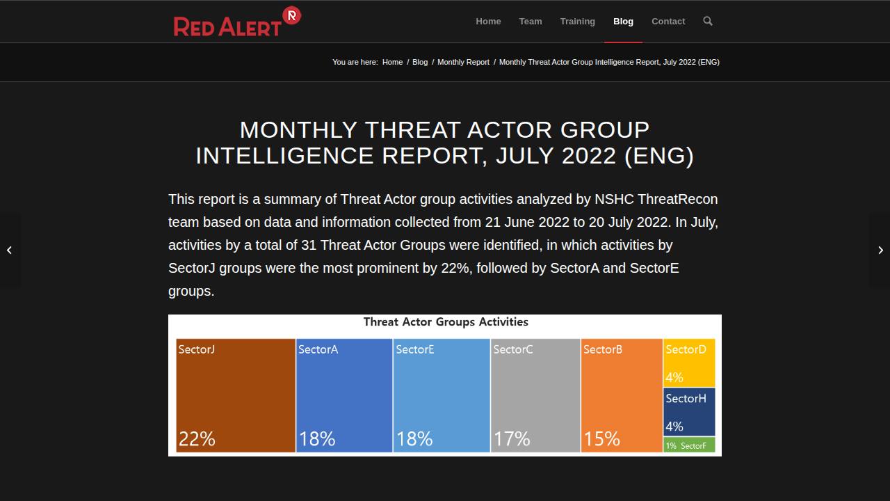 Thumbnail for MONTHLY THREAT ACTOR GROUP INTELLIGENCE REPORT, JULY 2022 (ENG)