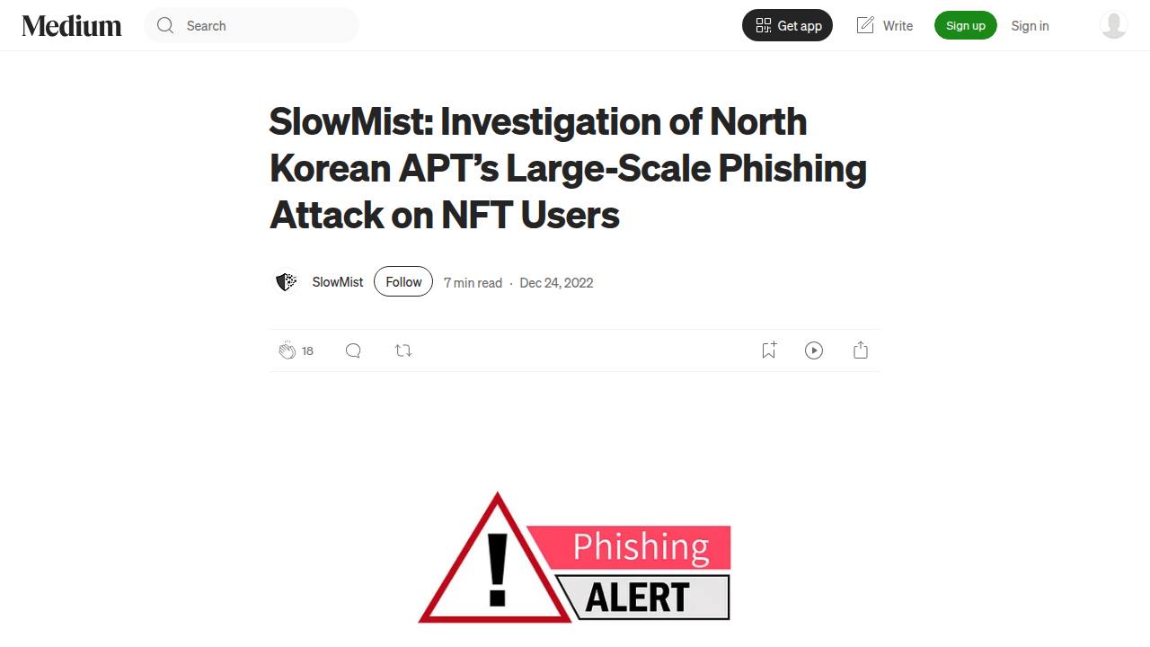 Thumbnail for SlowMist: Investigation of North Korean APT’s Large-Scale Phishing Attack on NFT Users