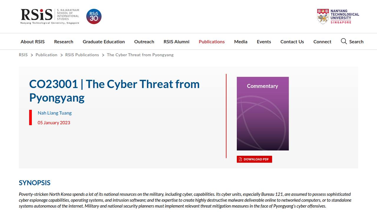 Thumbnail for The Cyber Threat from Pyongyang