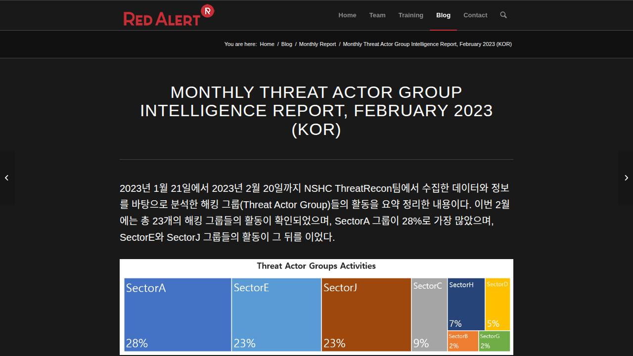 Thumbnail for Monthly Threat Actor Group Intelligence Report, February 2023 (KOR)
