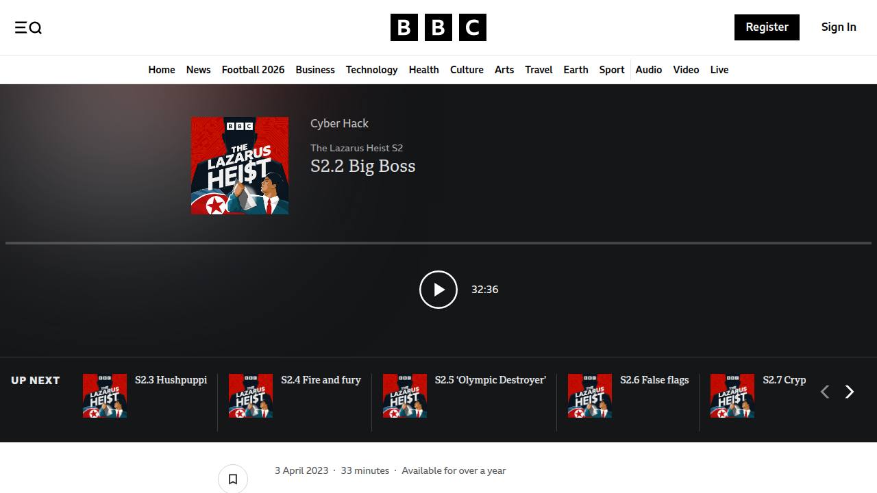 Thumbnail for The Lazarus Heist - S2.2 Big Boss - BBC Sounds