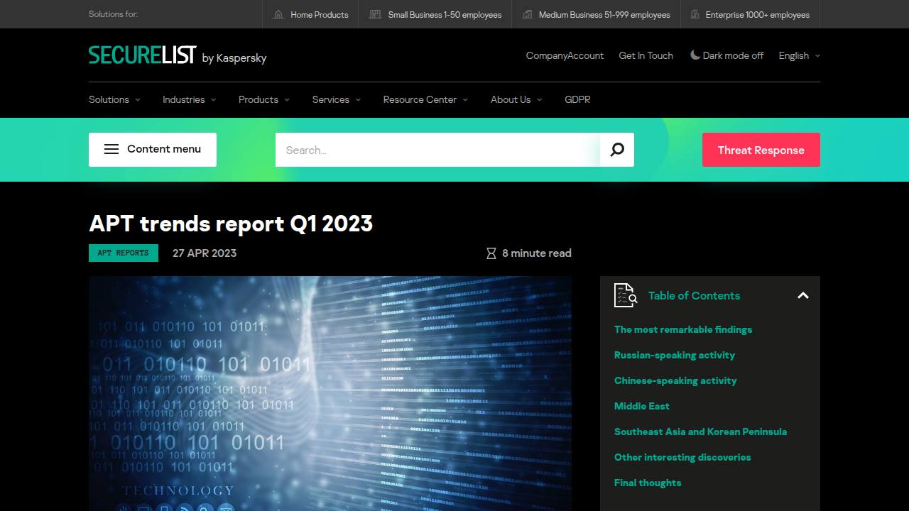 Thumbnail for APT trends report Q1 2023