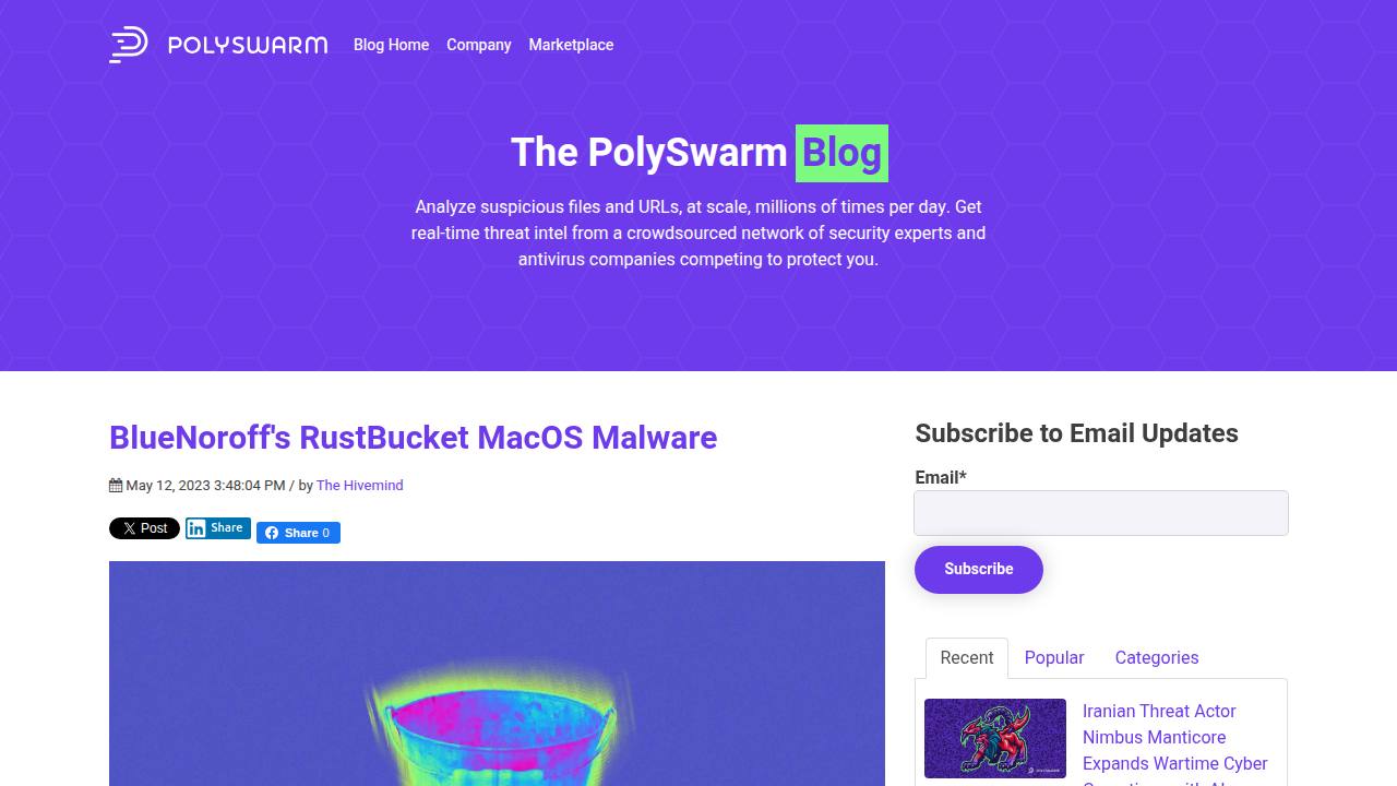 Thumbnail for BlueNoroff's RustBucket MacOS Malware