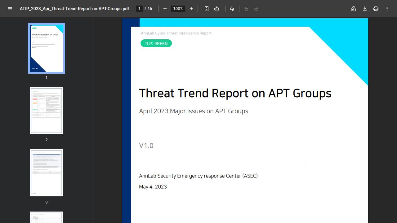 Thumbnail for Threat Trend Report on APT Groups – April 2023