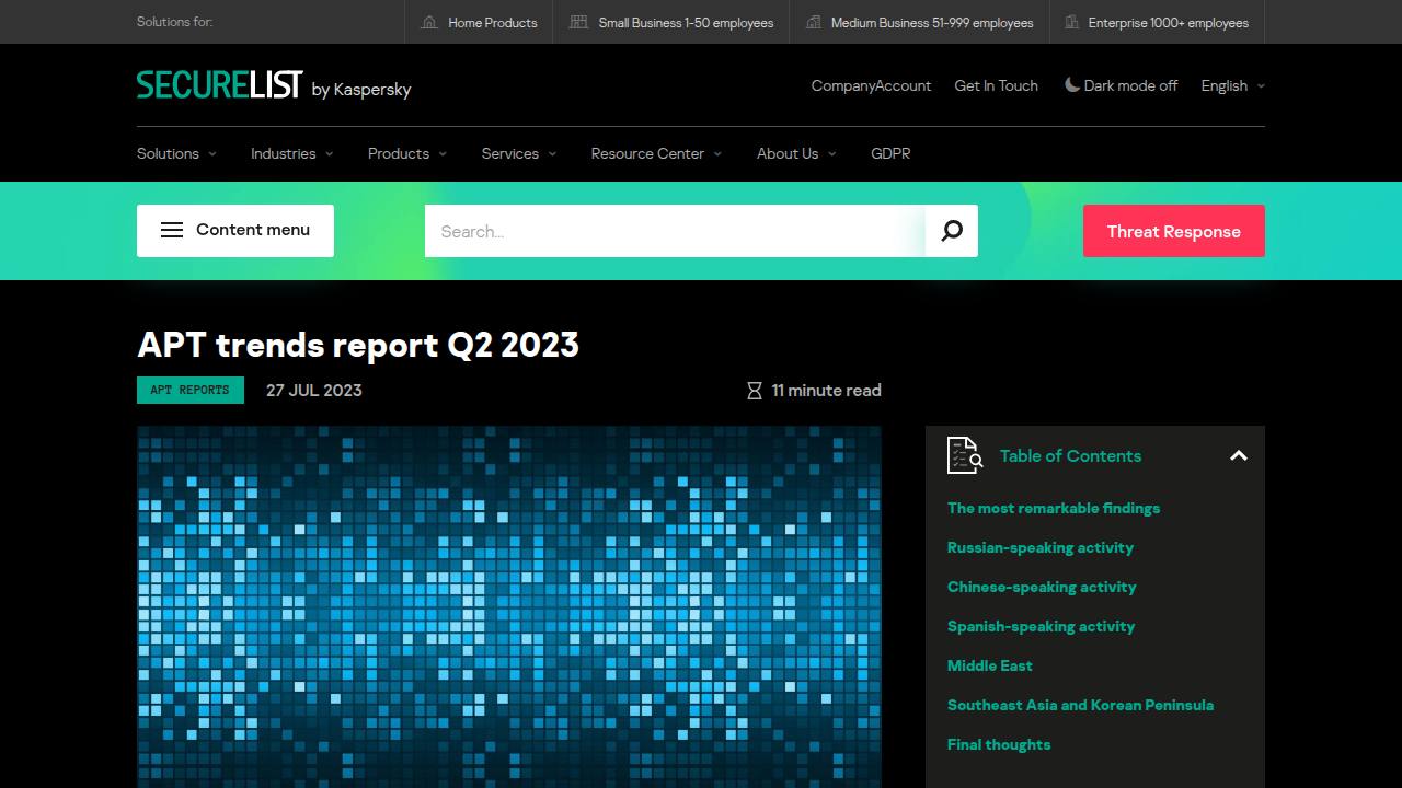 Thumbnail for APT trends report Q2 2023