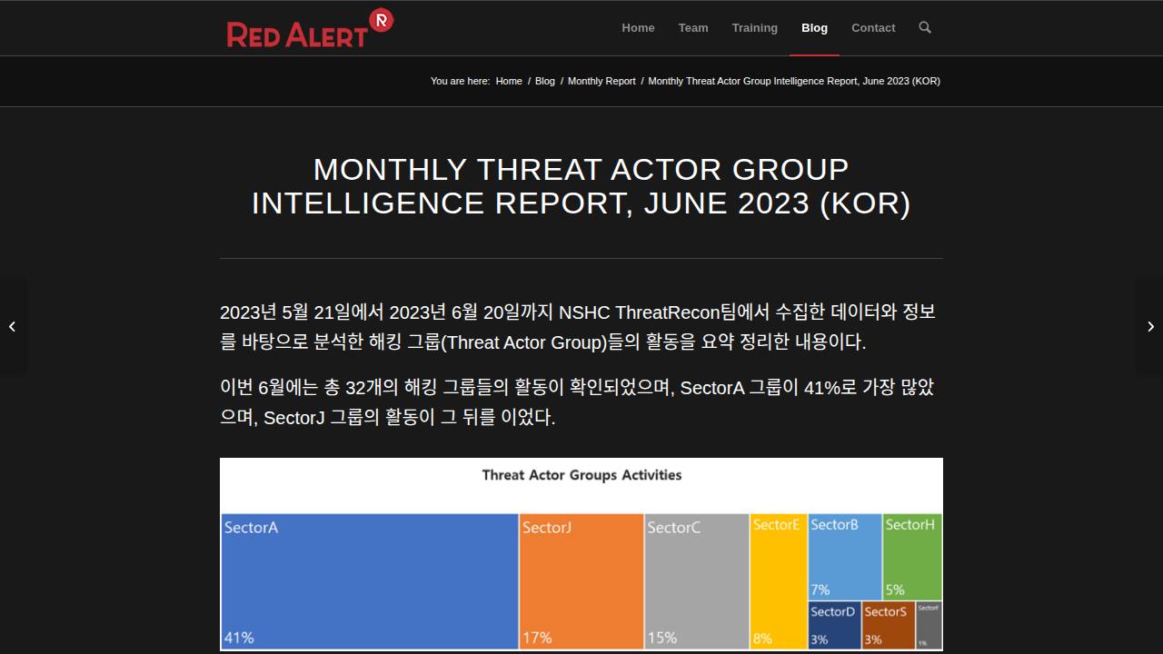 Thumbnail for Monthly Threat Actor Group Intelligence Report, June 2023 (KOR)