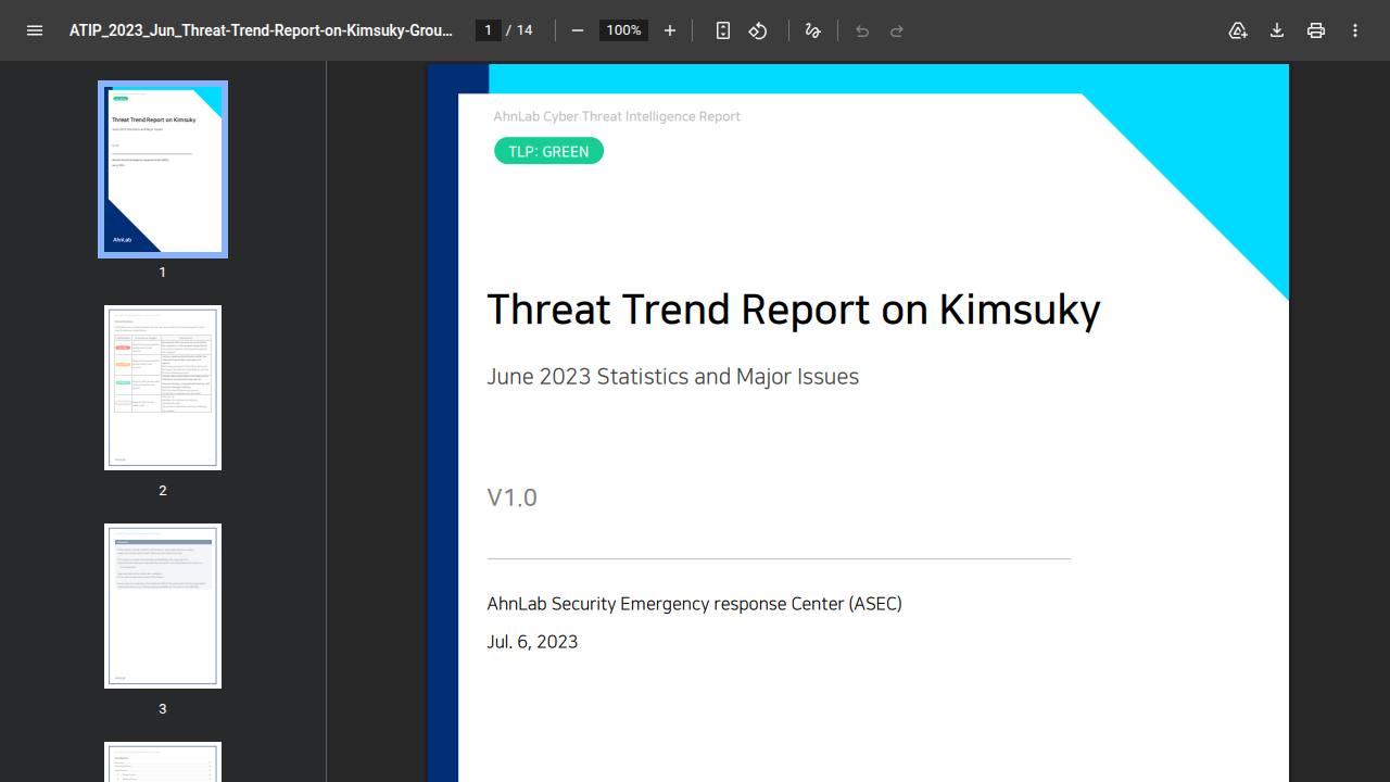 Thumbnail for Threat Trend Report on Kimsuky – June 2023