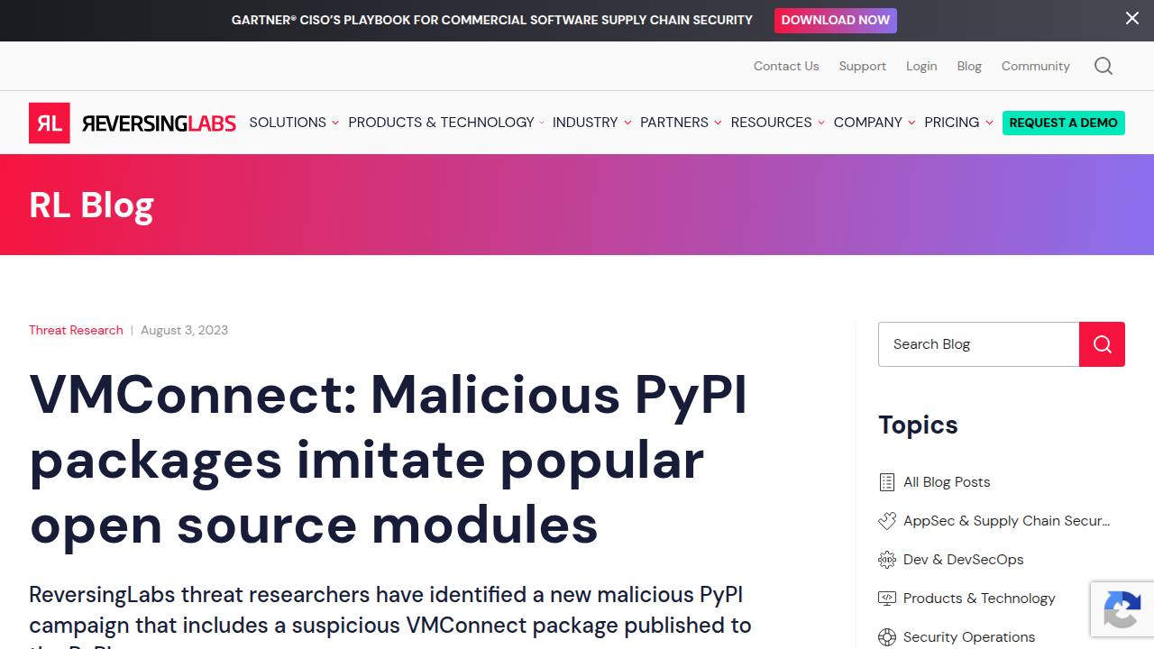 Thumbnail for VMConnect: Malicious PyPI packages imitate popular open source modules
