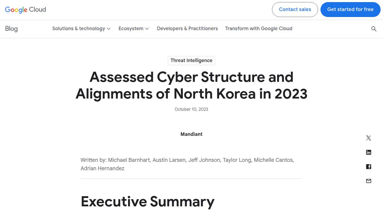 Thumbnail for Assessed Cyber Structure and Alignments of North Korea in 2023