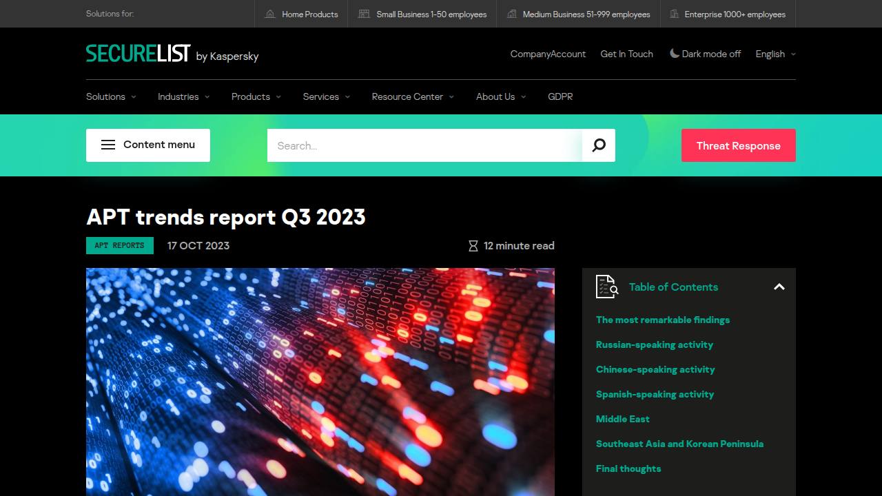 Thumbnail for APT trends report Q3 2023