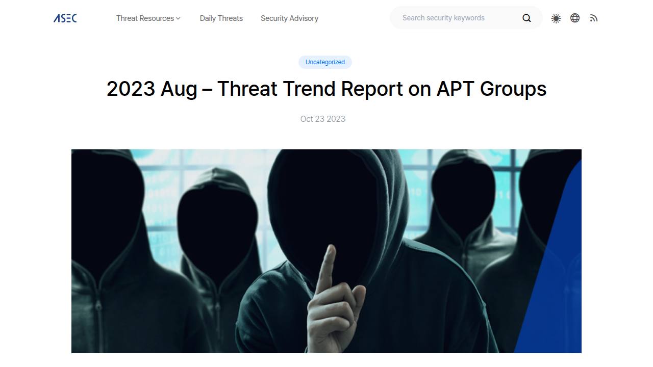 Thumbnail for 2023 Aug - Threat Trend Report on APT Groups