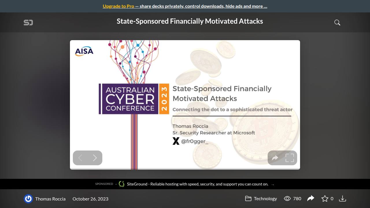 Thumbnail for State-Sponsored Financially Motivated Attacks