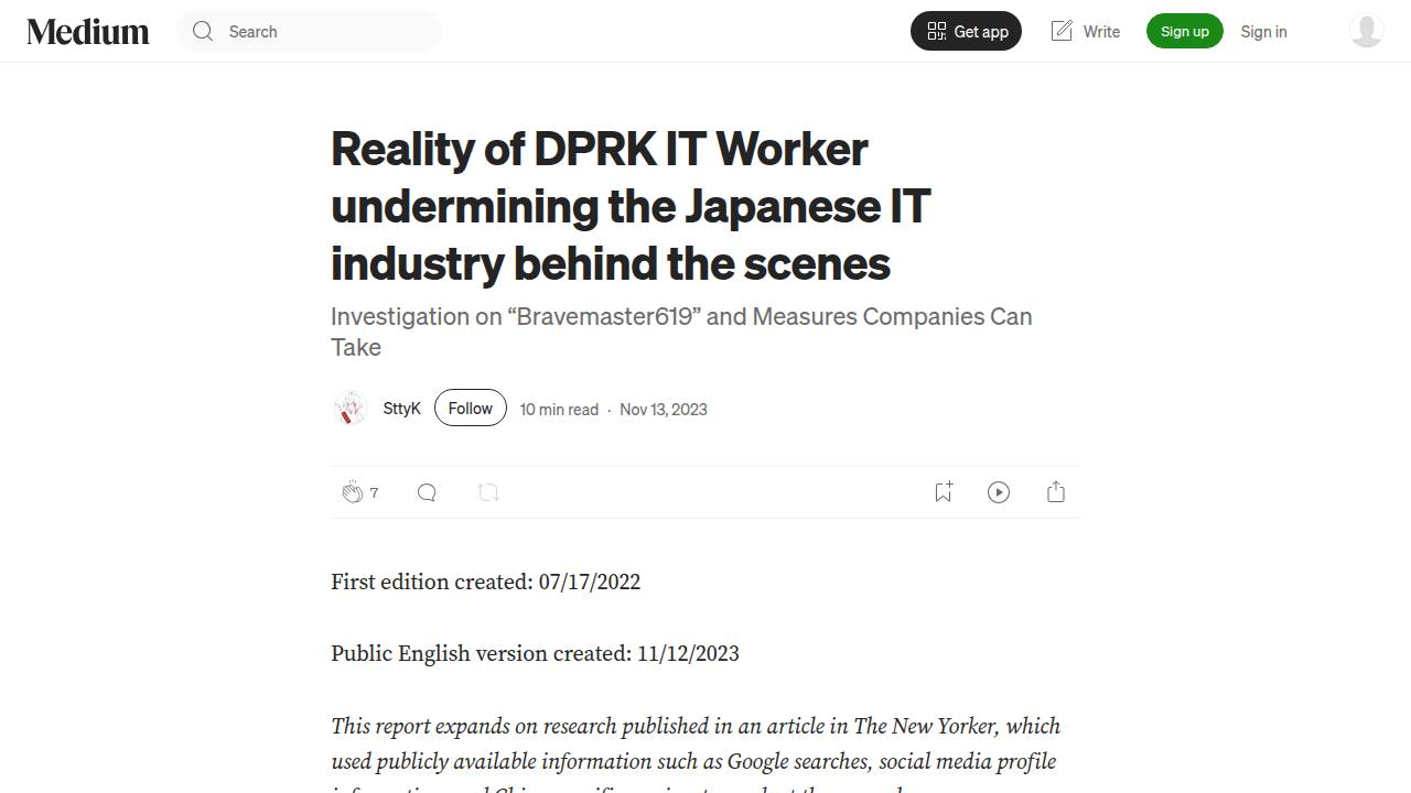 Thumbnail for Reality of DPRK IT Worker undermining the Japanese IT industry behind the scenes