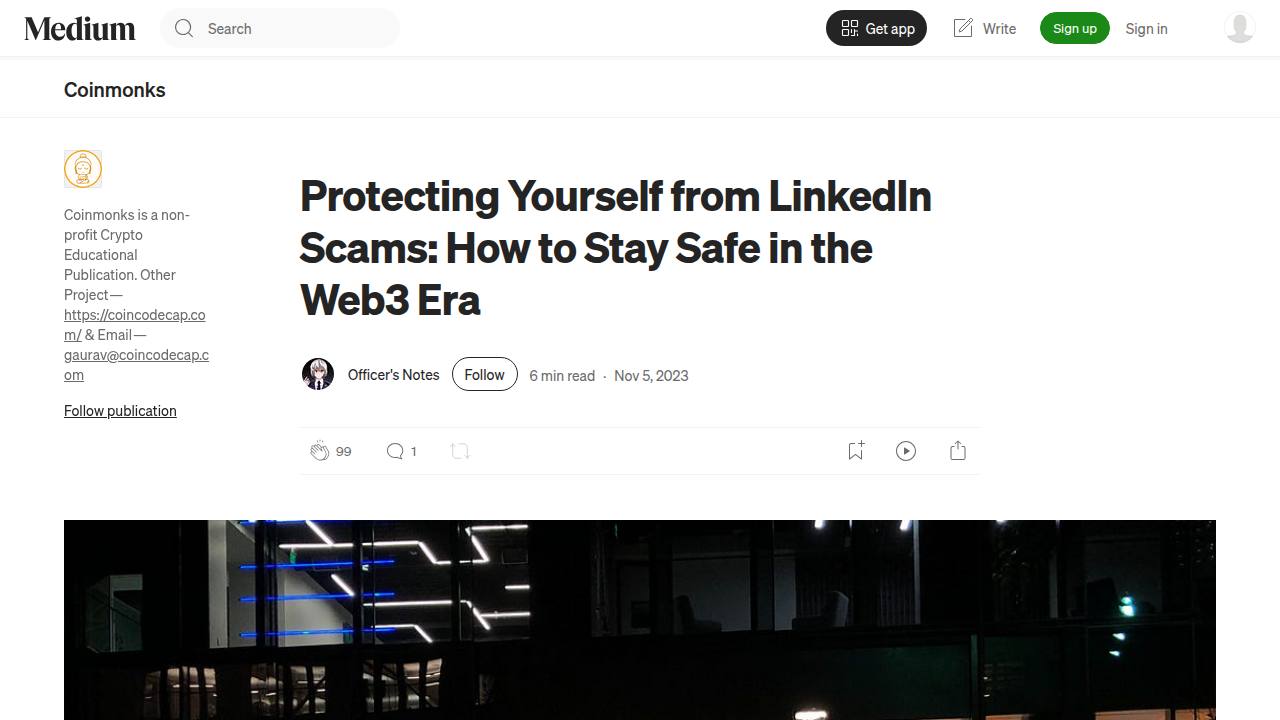 Thumbnail for Protecting Yourself from LinkedIn Scams: How to Stay Safe in the Web3 Era