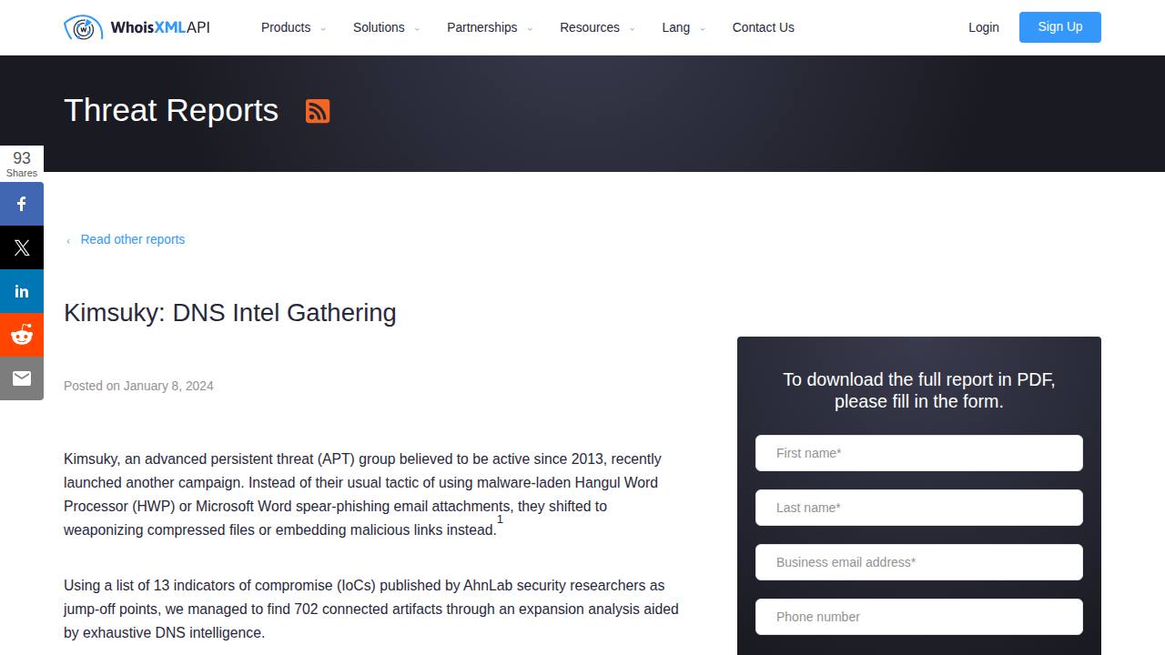 Thumbnail for Kimsuky: DNS Intel Gathering