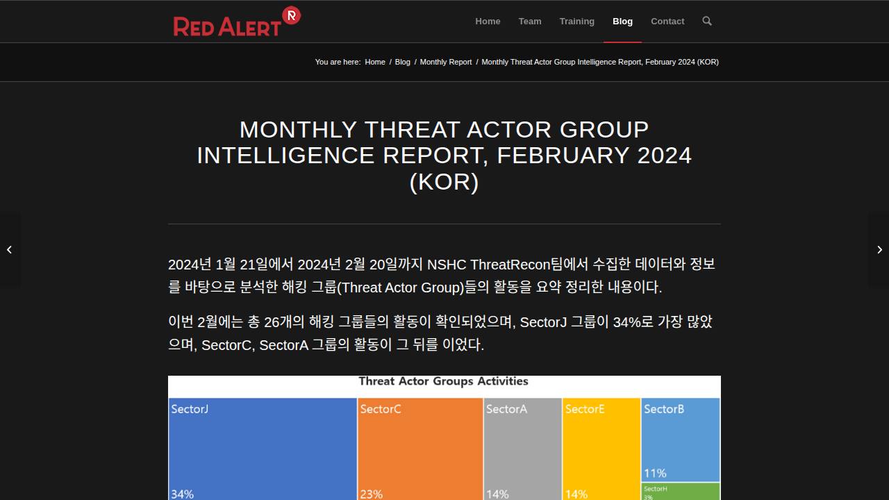 Thumbnail for Monthly Threat Actor Group Intelligence Report, February 2024 (KOR)