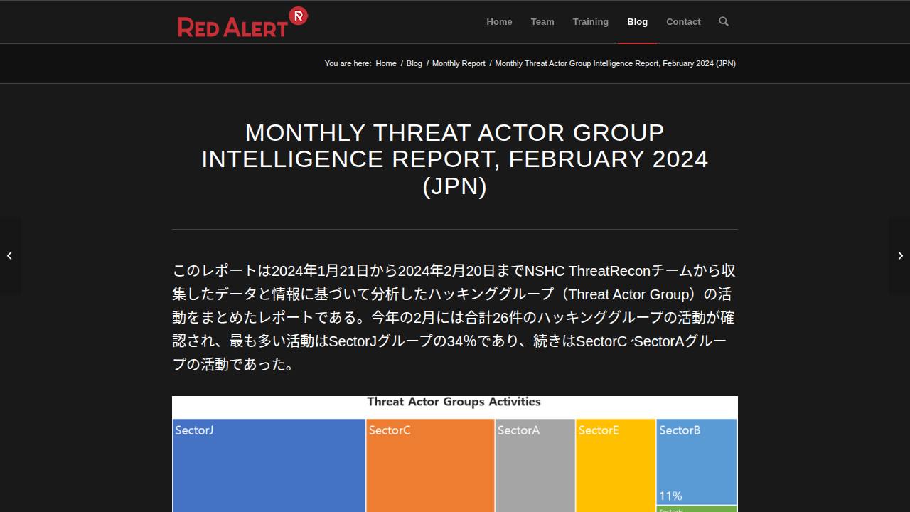 Thumbnail for Monthly Threat Actor Group Intelligence Report, February 2024 (JPN)