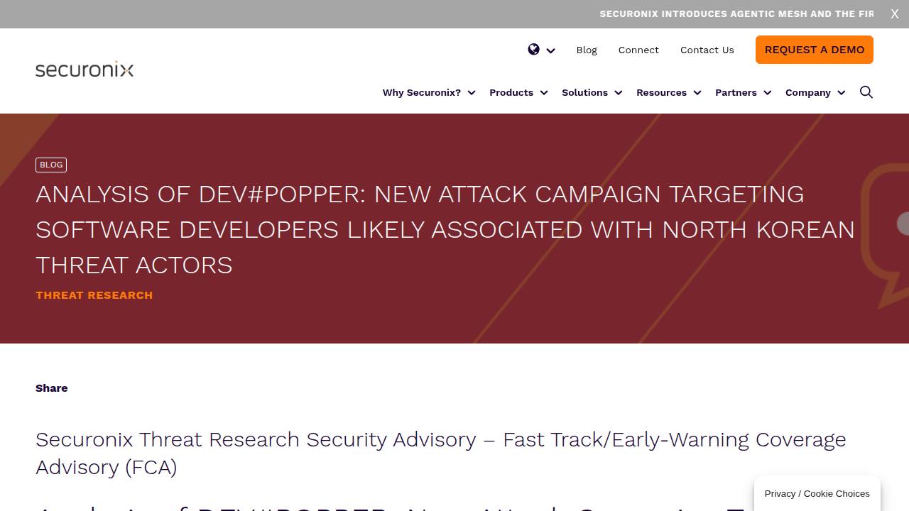Thumbnail for Analysis of DEV#POPPER: New Attack Campaign Targeting Software Developers Likely Associated With North Korean Threat Actors