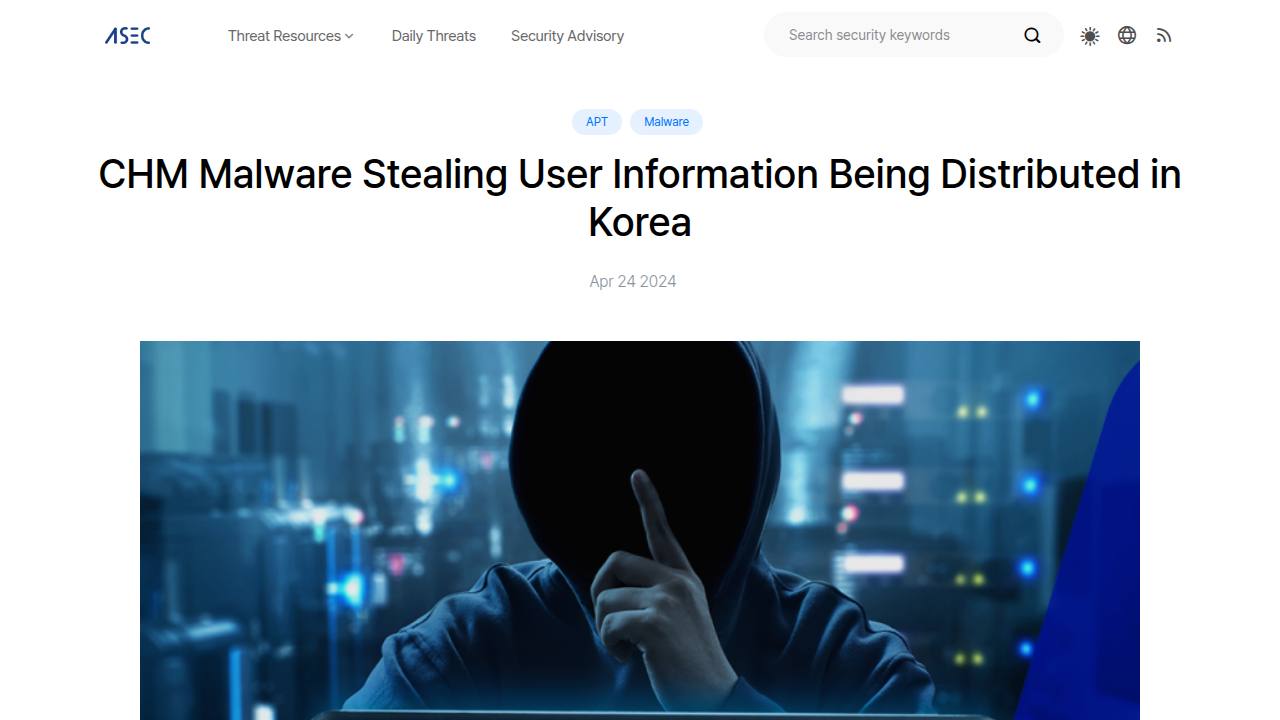 Thumbnail for CHM Malware Stealing User Information Being Distributed in Korea