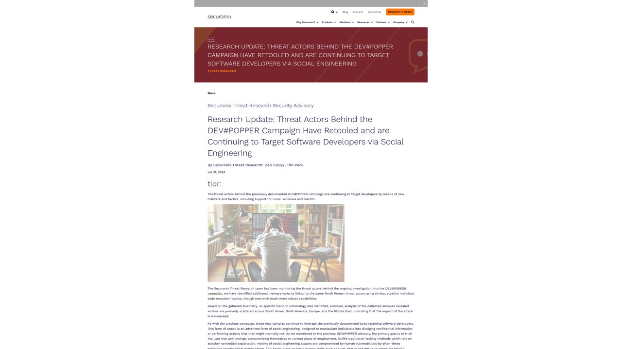 Thumbnail for Research Update: Threat Actors Behind the DEV#POPPER Campaign Have Retooled and are Continuing to Target Software Developers via Social Engineering
