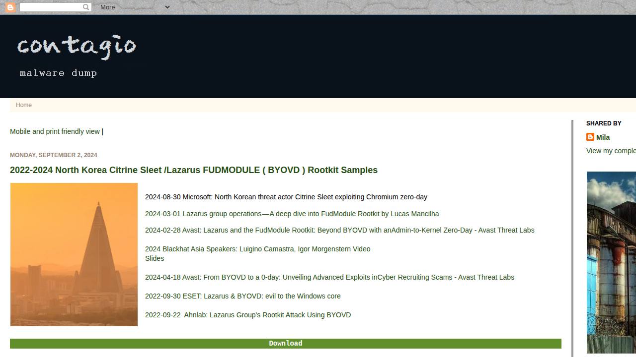Thumbnail for 2022-2024 North Korea Citrine Sleet /Lazarus FUDMODULE ( BYOVD ) Rootkit Samples