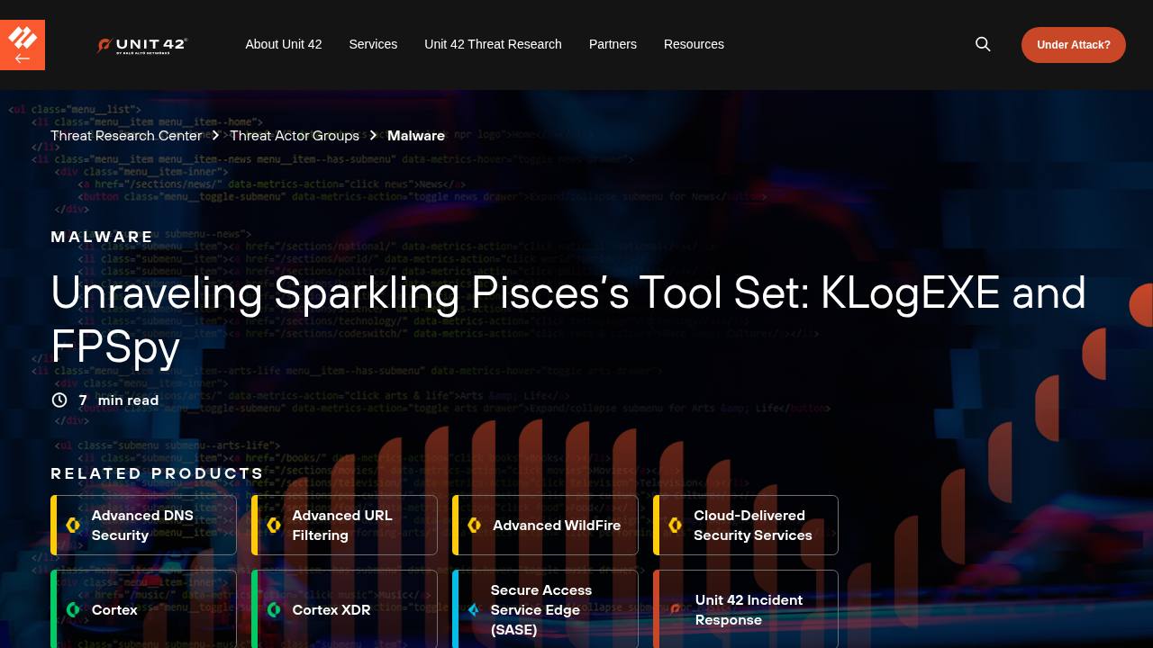 Thumbnail for Unraveling Sparkling Pisces’s Tool Set: KLogEXE and FPSpy