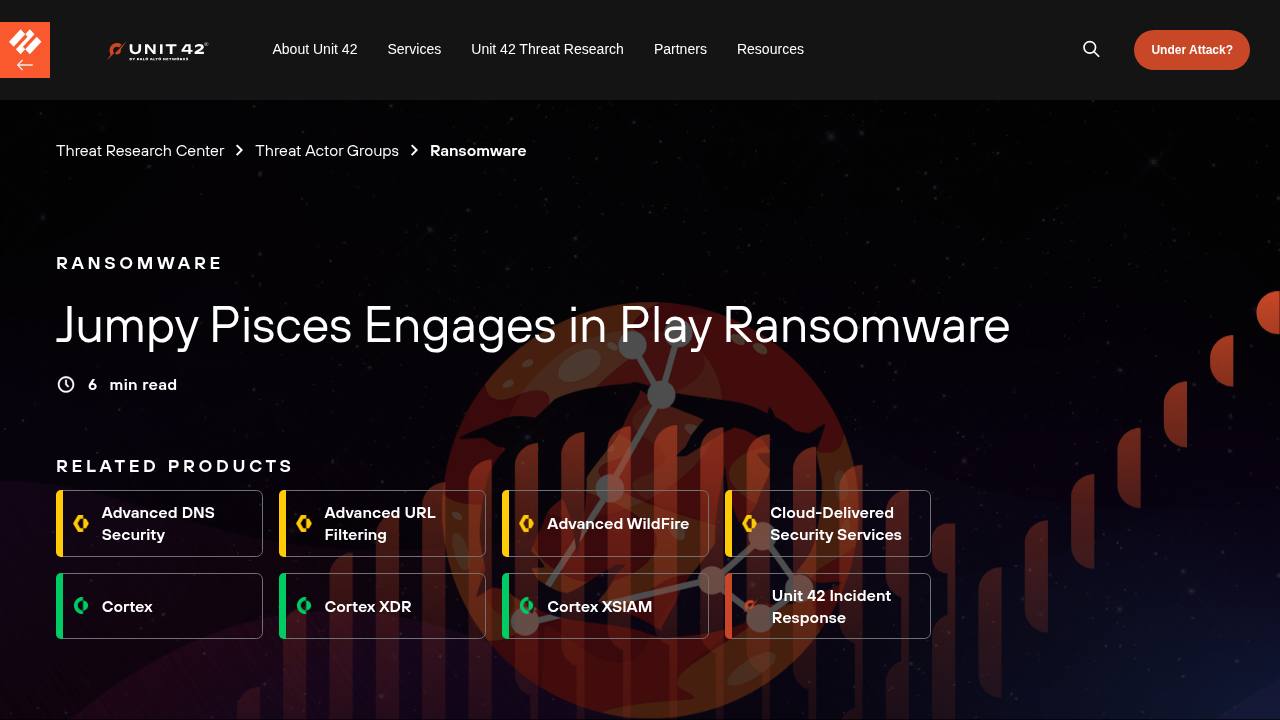 Thumbnail for Jumpy Pisces Engages in Play Ransomware