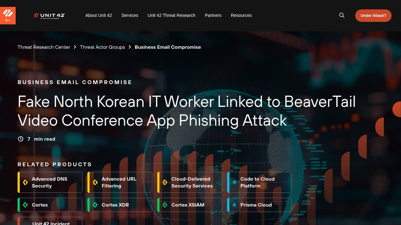 Thumbnail for Fake North Korean IT Worker Linked to BeaverTail Video Conference App Phishing Attack