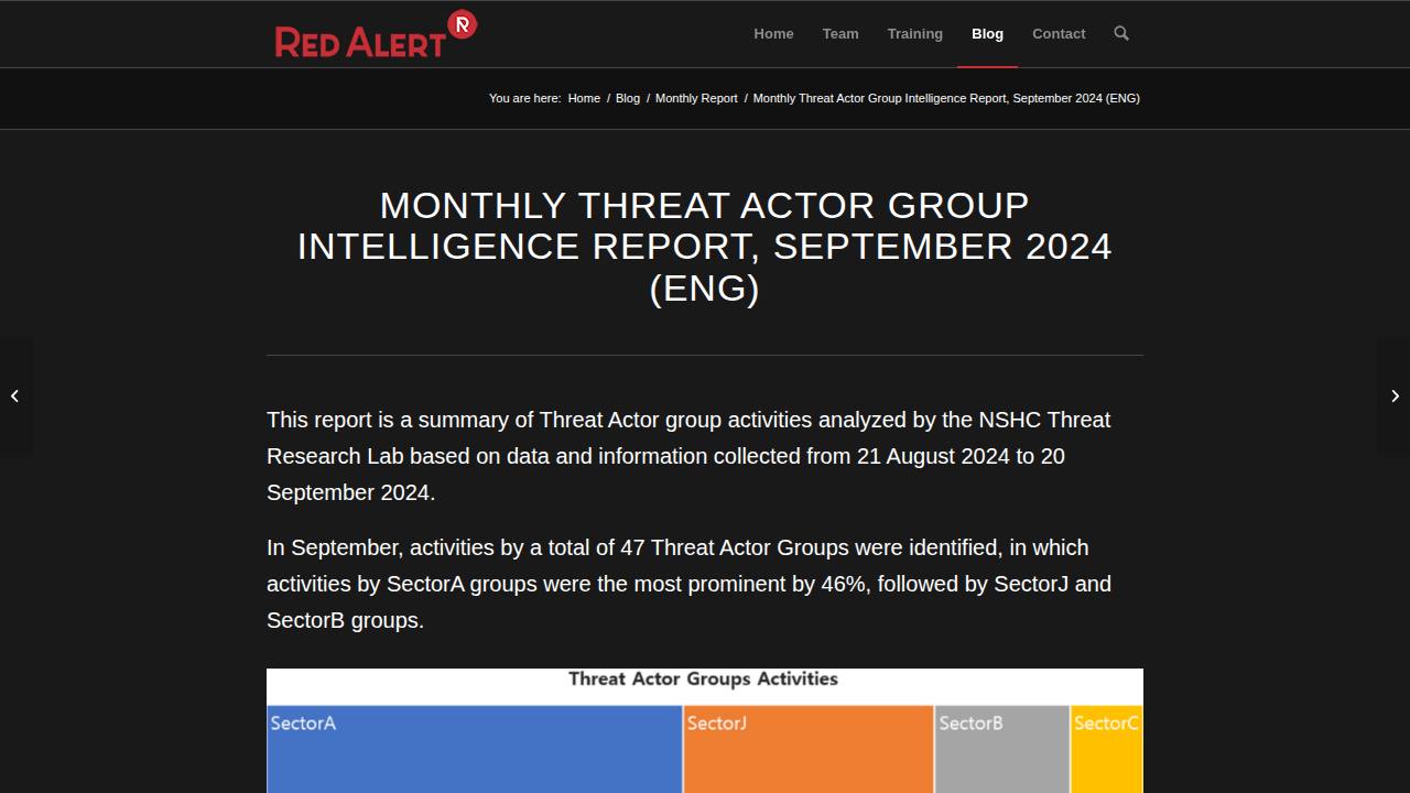 Thumbnail for Monthly Threat Actor Group Intelligence Report, September 2024 (ENG)