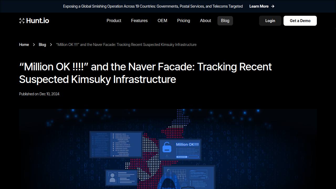Thumbnail for "Million OK!!!!" and the Naver Facade: Tracking Recent Suspected Kimsuky Infrastructure