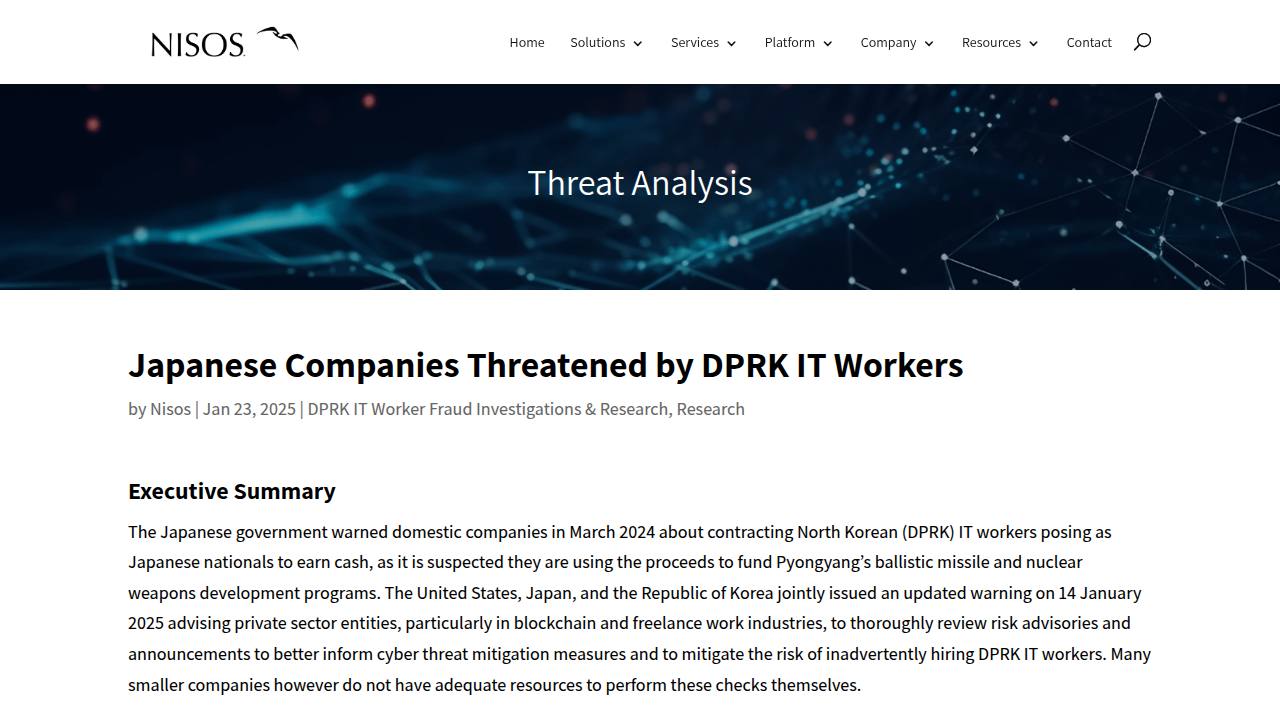 Thumbnail for Japanese Companies Threatened by DPRK IT Workers