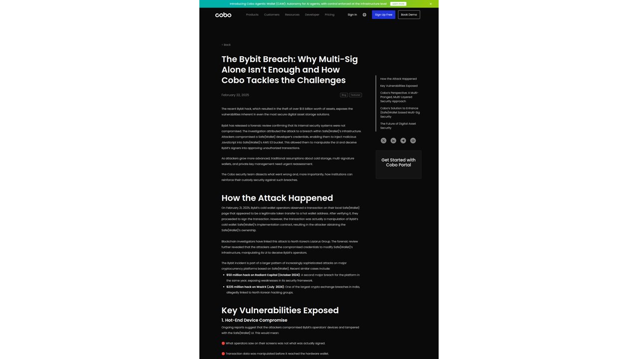 Thumbnail for The Bybit Breach: Why Multi-Sig Alone Isn’t Enough