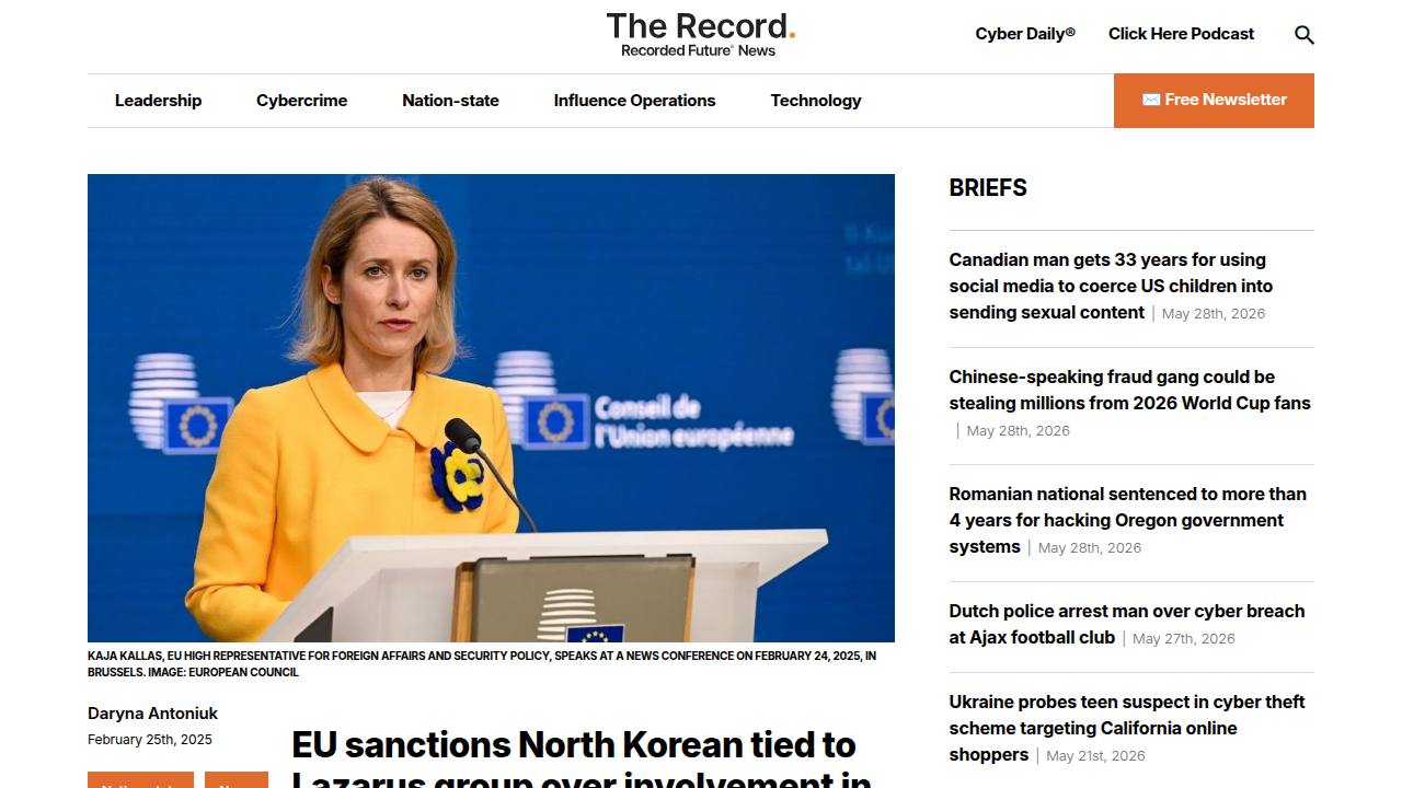 Thumbnail for EU sanctions North Korean tied to Lazarus group over involvement in Ukraine war