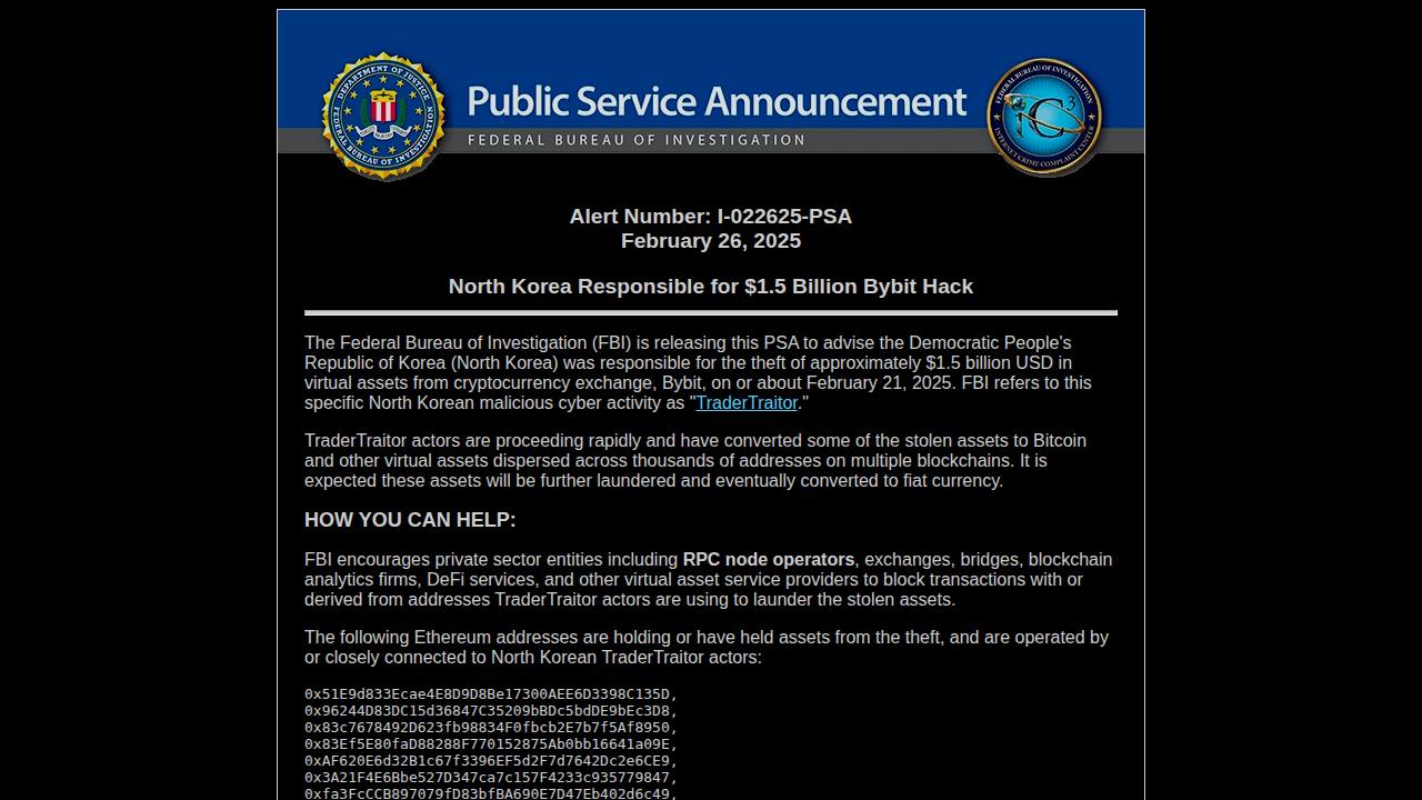 Thumbnail for North Korea Responsible for $1.5 Billion Bybit Hack