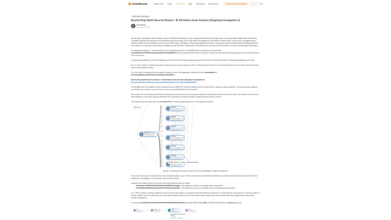 Thumbnail for Bybit Security Breach – $1.4B Stolen Asset Analysis (Ongoing Investigation 2)
