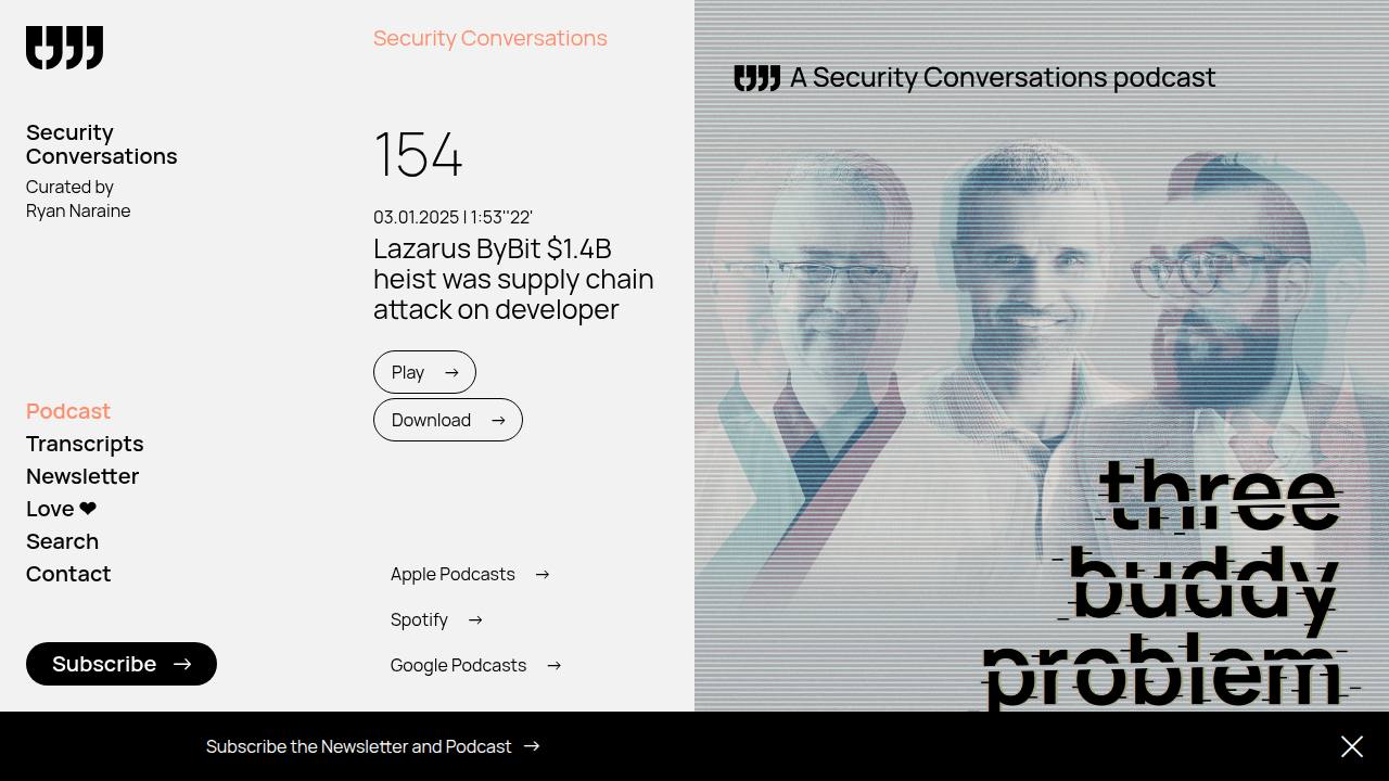 Thumbnail for Lazarus ByBit $1.4B heist was supply chain attack on developer